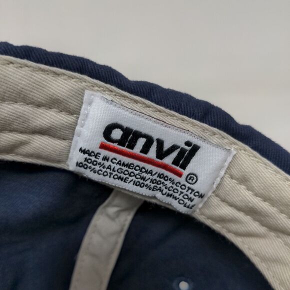 Anvil Men's Slideback Hat Blue Adjustable Embroidered SN Logo Cotton - Picture 7 of 7